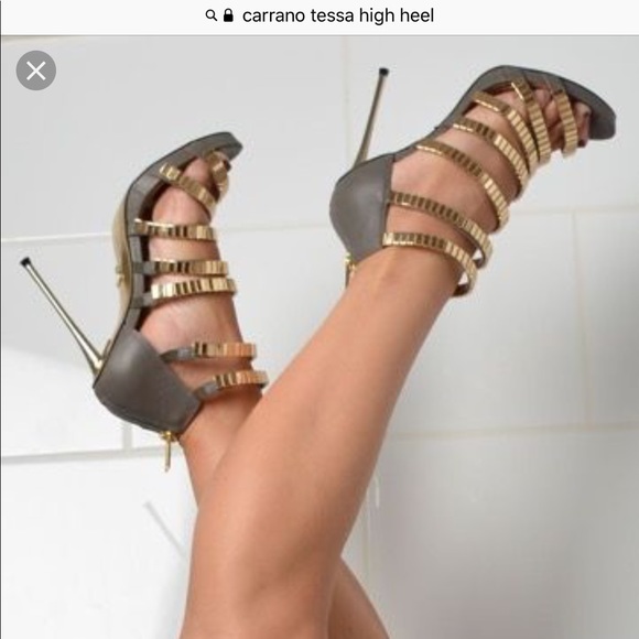 Carrano Shoes - Carrano Black & Gold Heels